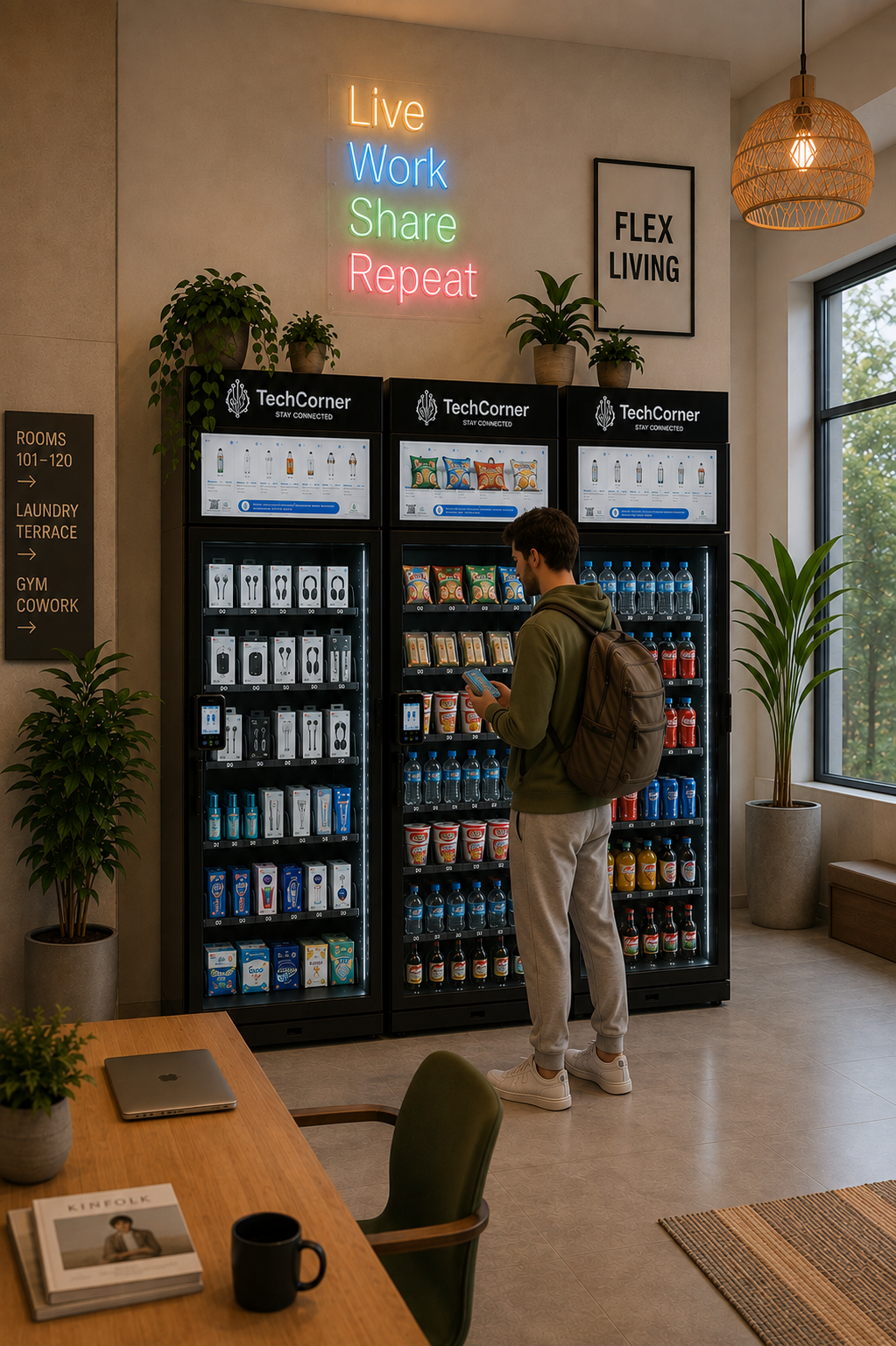 Neveras inteligentes TechCorner en espacio Flexliving